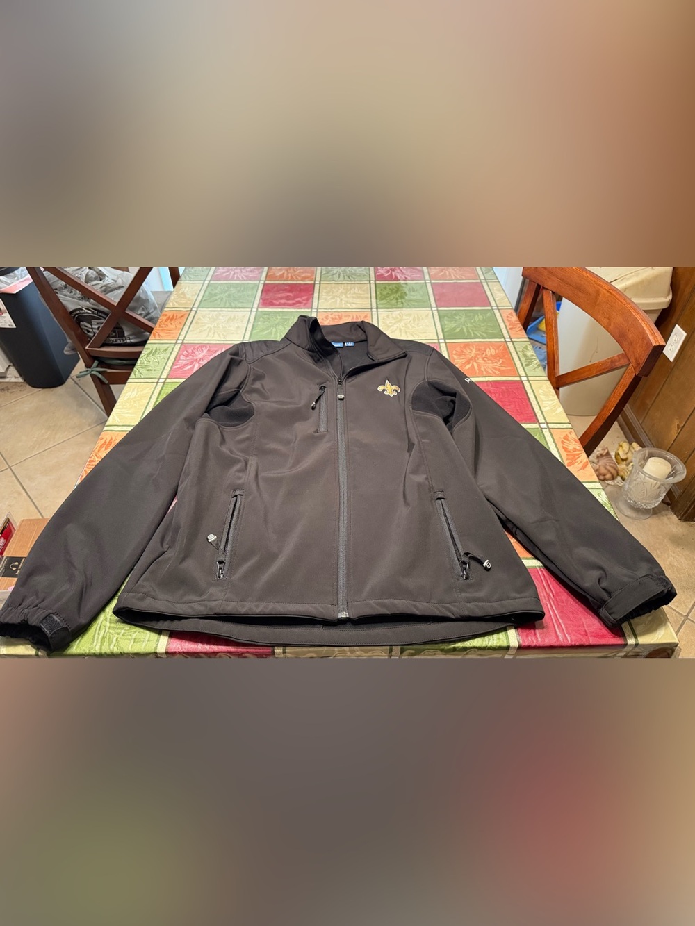 Rare Men’s Reebok NFL New Orleans Saints Soft Shell Jacket Large Full Zip Coat